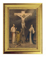 Crucifixion of Christ Print by Chambers 5x7 Print in Gold-Leaf Frame